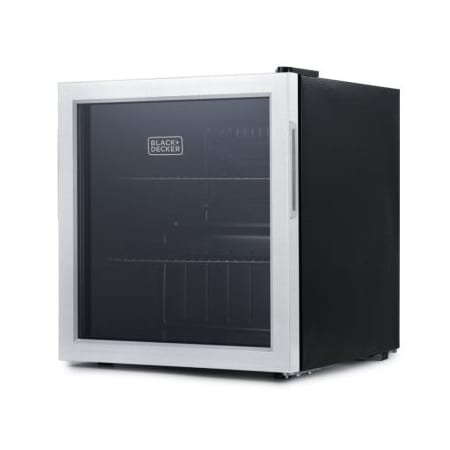 Black & Decker 1.7 Cu. Ft. Beverage Cooler with Double Pane Glass Door Drink Fridge with 63-Can Capacity BDB16HS